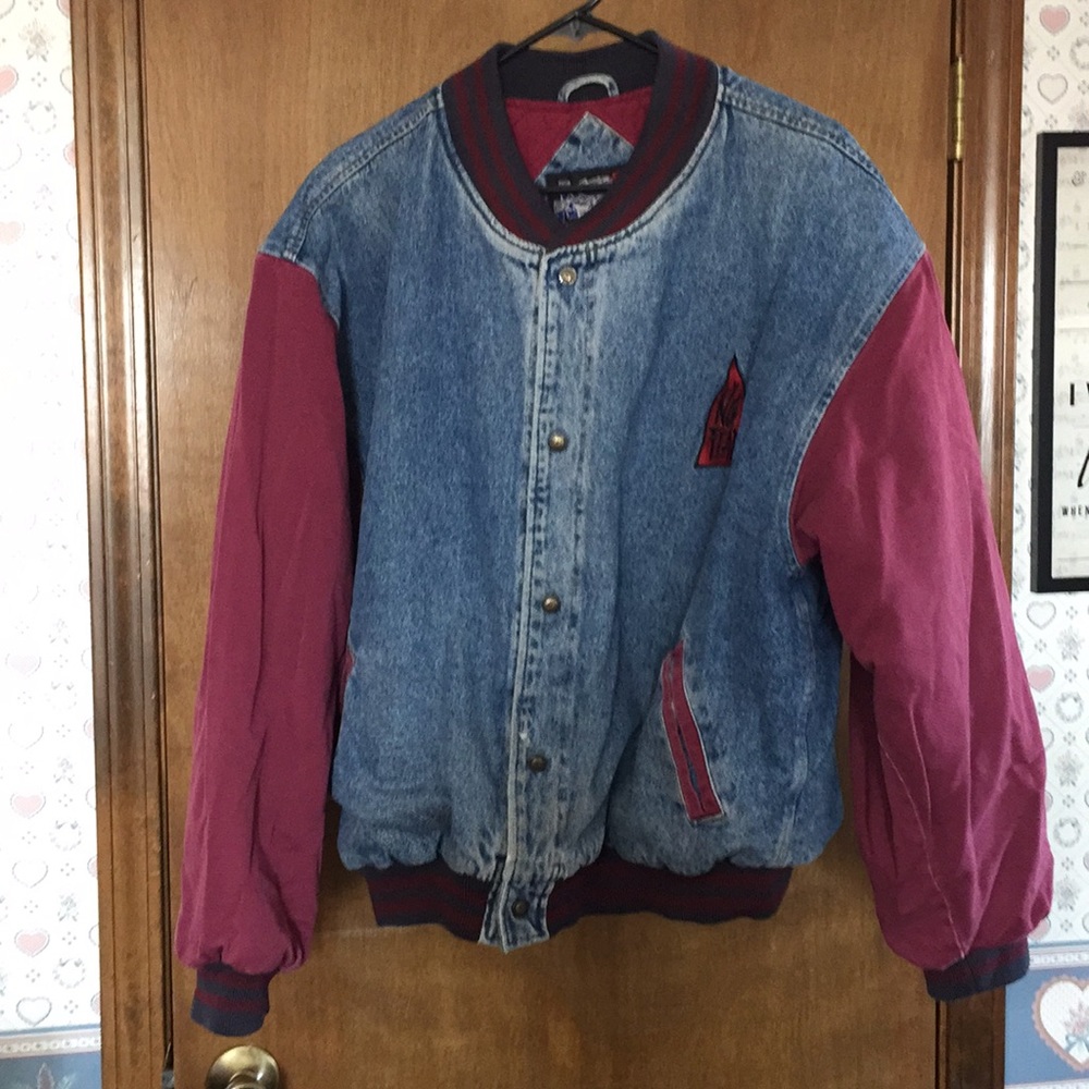 Vintage men's No Fear bomber Jean jacket coat